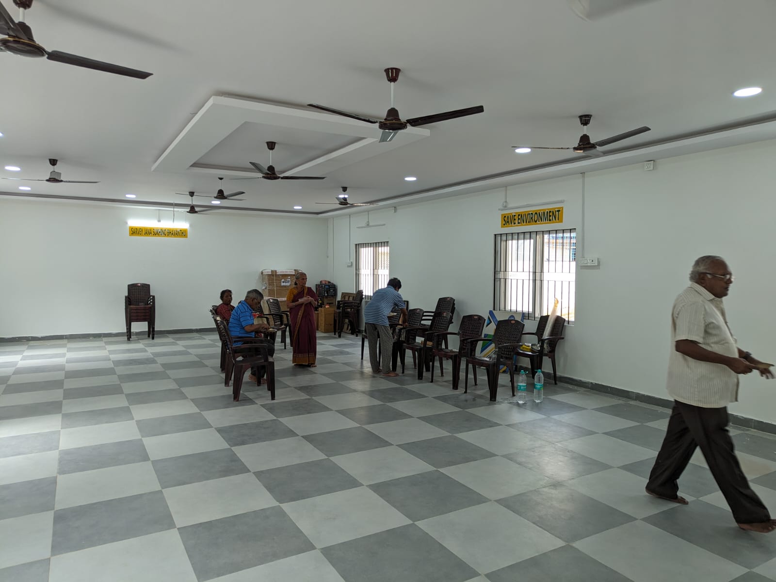 Taking breakfast after fasting blood sample  in the medical camp on 15-10- 2024